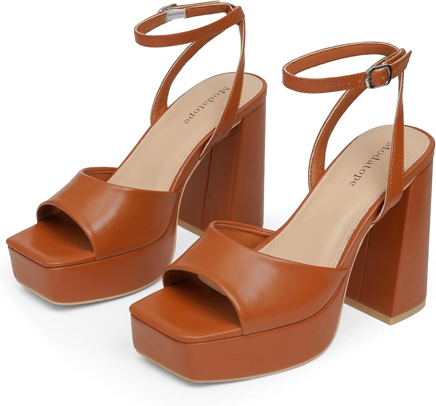 Modatope Platform Heels for Women Platform Sandals Womens Chunky Heel Open Toe Pumps Ankle Strap Womens Wedding Party Pumps Shoes
