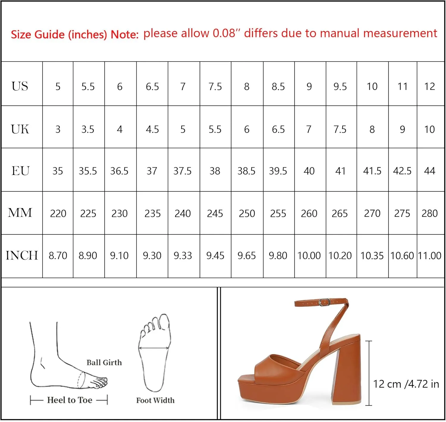 Modatope Platform Heels for Women Platform Sandals Womens Chunky Heel Open Toe Pumps Ankle Strap Womens Wedding Party Pumps Shoes