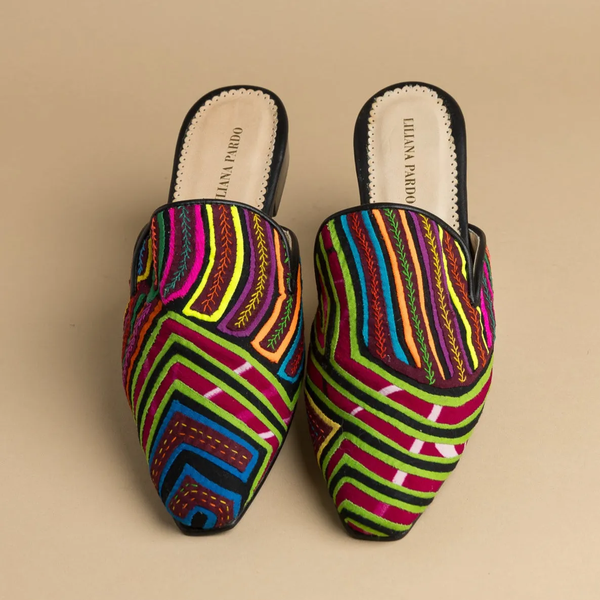 Mola Mules | Black Multicolor