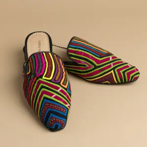 Mola Mules | Black Multicolor