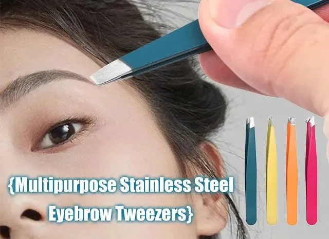Multipurpose Stainless Steel Eyebrow 4-in-1 Tweezers Set