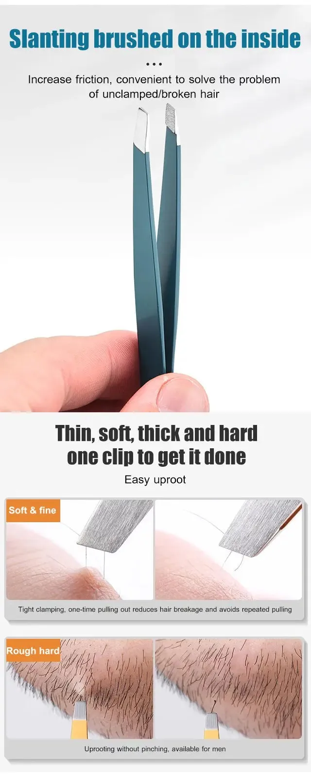 Multipurpose Stainless Steel Eyebrow 4-in-1 Tweezers Set
