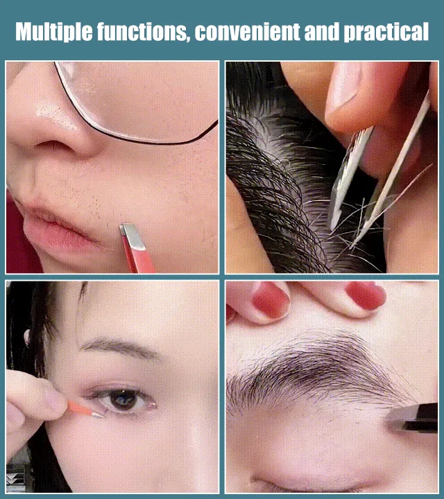 Multipurpose Stainless Steel Eyebrow 4-in-1 Tweezers Set
