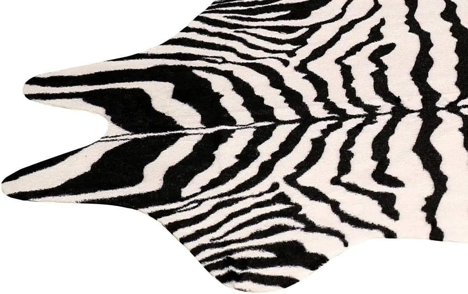 MustMat Cute Faux Zebra Print Throw Rug Perfect for Office/Kids Room/Under Tables/Smaller Area 3.6x2.3 Feet