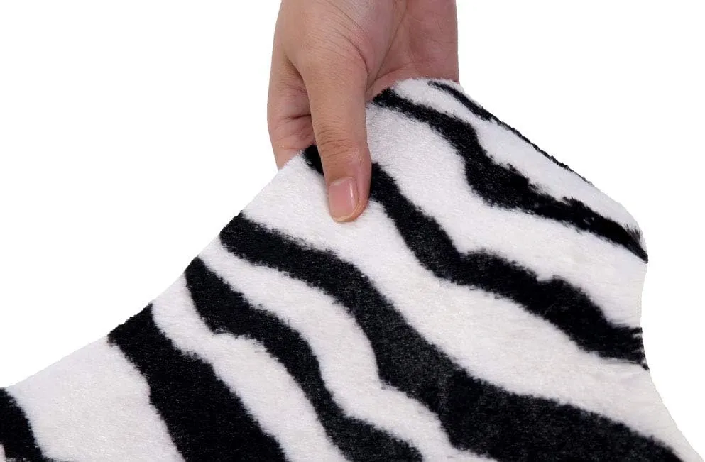 MustMat Cute Faux Zebra Print Throw Rug Perfect for Office/Kids Room/Under Tables/Smaller Area 3.6x2.3 Feet