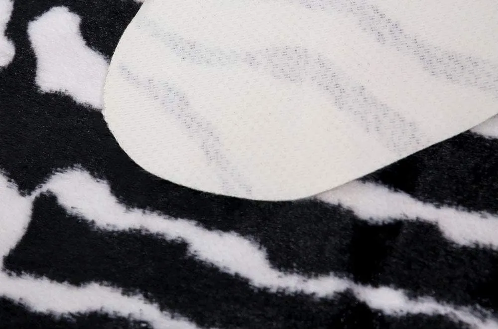 MustMat Cute Faux Zebra Print Throw Rug Perfect for Office/Kids Room/Under Tables/Smaller Area 3.6x2.3 Feet