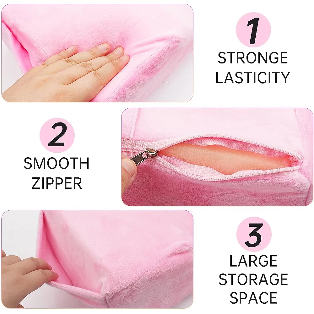 myaokue-up Eyelash Extension Velvet Lash Pillow Beauty Salon Memory Foam Neck Pillow for Lash Extension Grafting Make Up (2pack Pink