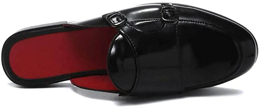 NXY Men's Slip-on Mule Loafer Leather Backless Casual Dress Slippers