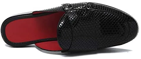 NXY Men's Slip-on Mule Loafer Leather Backless Casual Dress Slippers