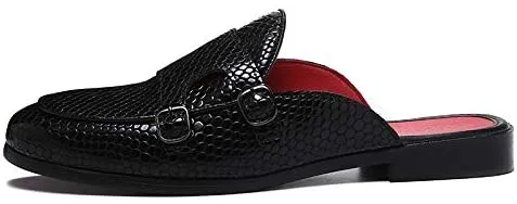 NXY Men's Slip-on Mule Loafer Leather Backless Casual Dress Slippers