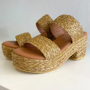 Ocean Raffia Platform Sandal