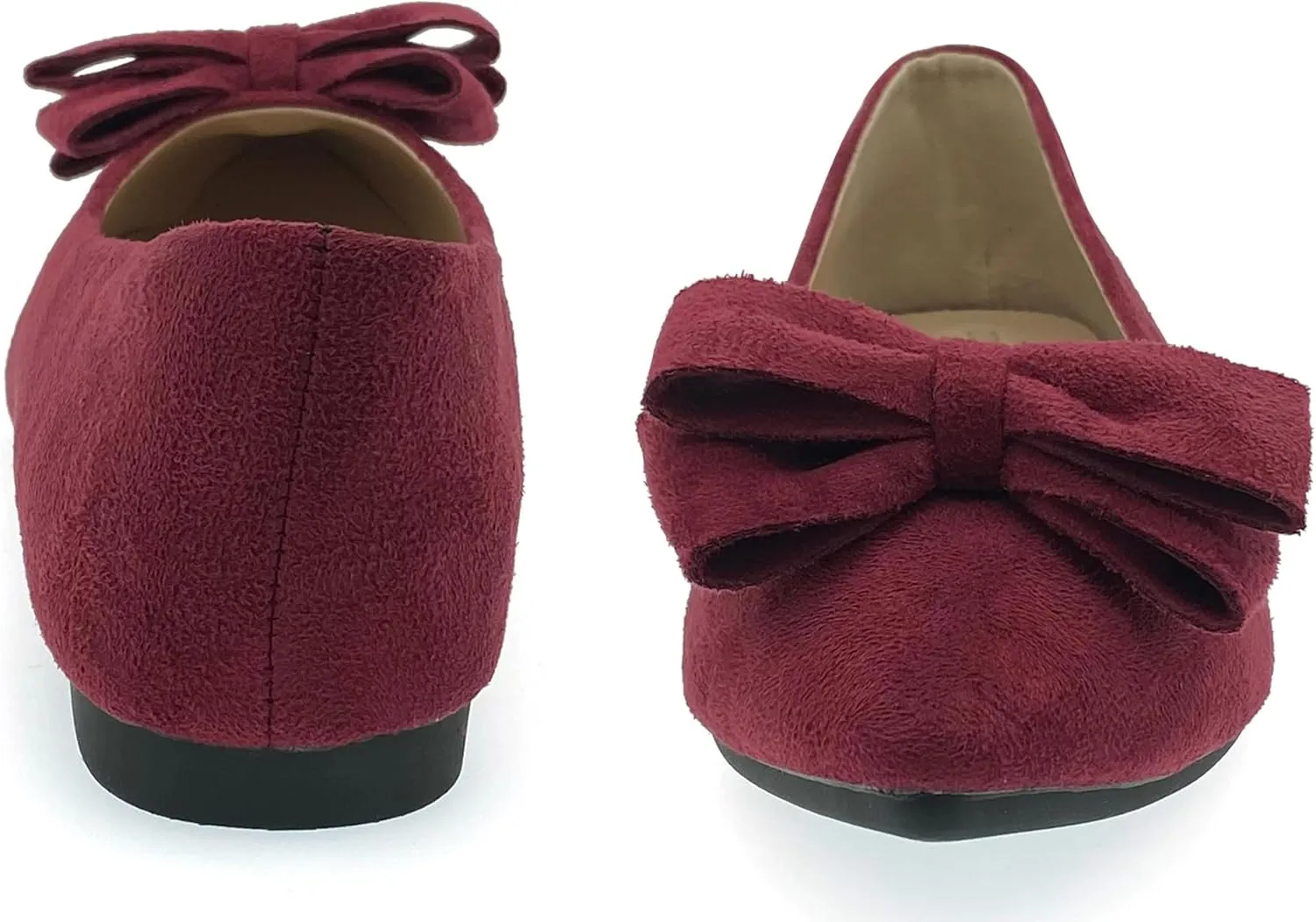 ODORHEISAYO Women's Comfortable Dressy Pink Bows Flats, Pointy Toe Casual Slip On Ballet Flats for Work, Wedding, Party
