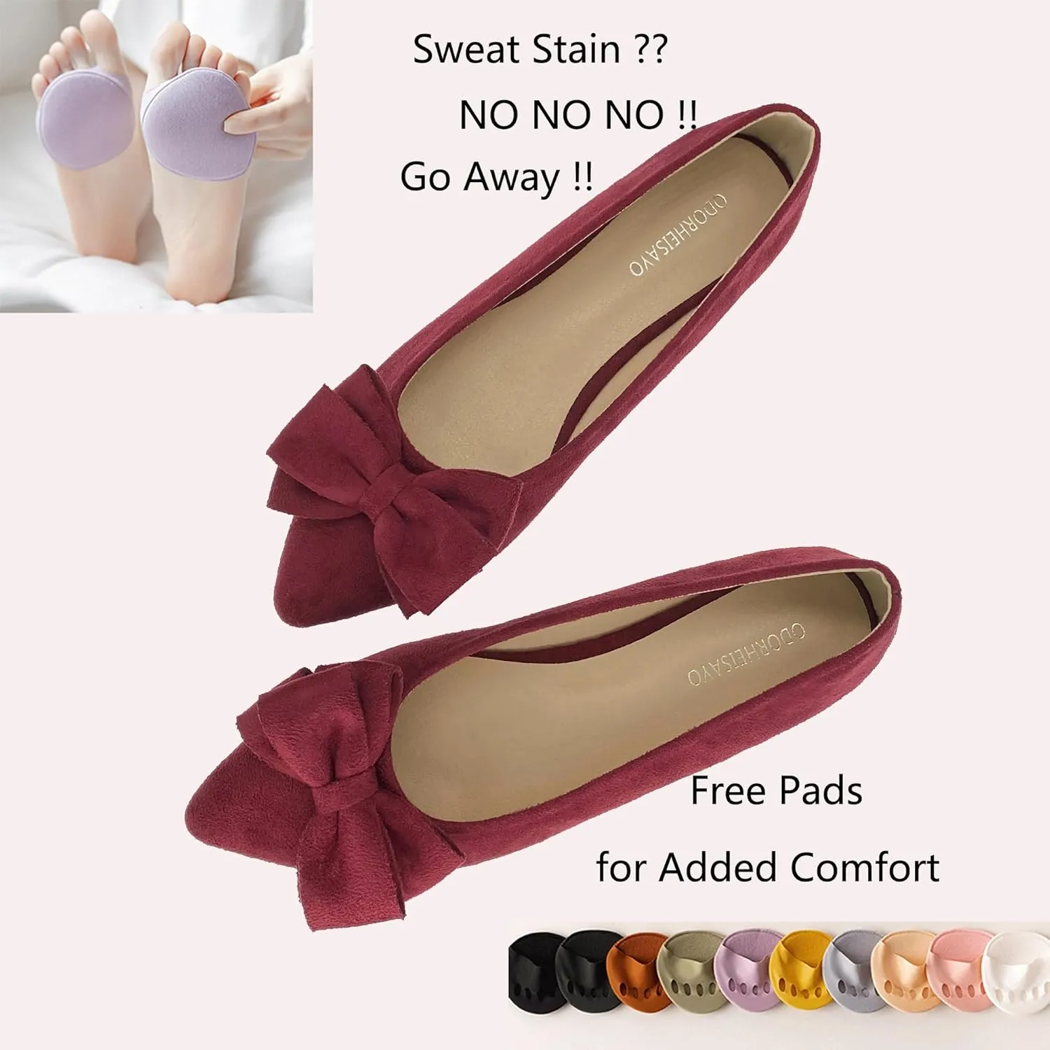 ODORHEISAYO Women's Comfortable Dressy Pink Bows Flats, Pointy Toe Casual Slip On Ballet Flats for Work, Wedding, Party