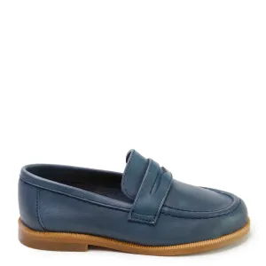 Papanatas Navy Leather Penny Loafer
