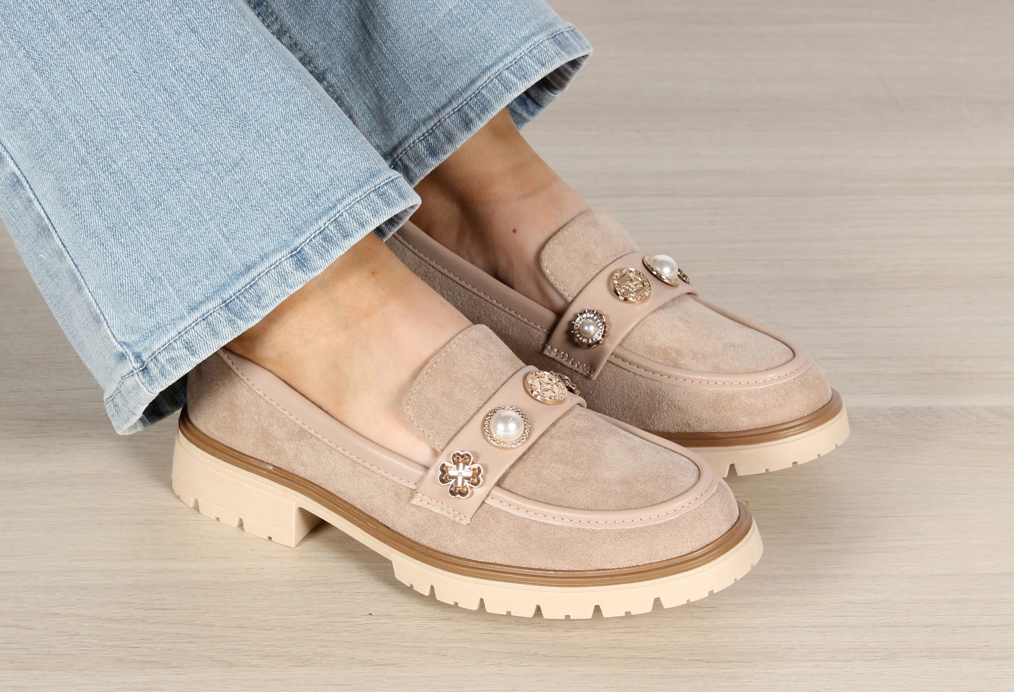 Pearl and Floral Loafer