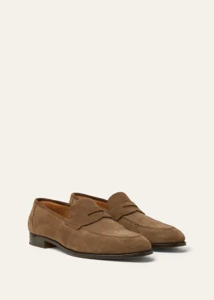 Penny loafers van suède
