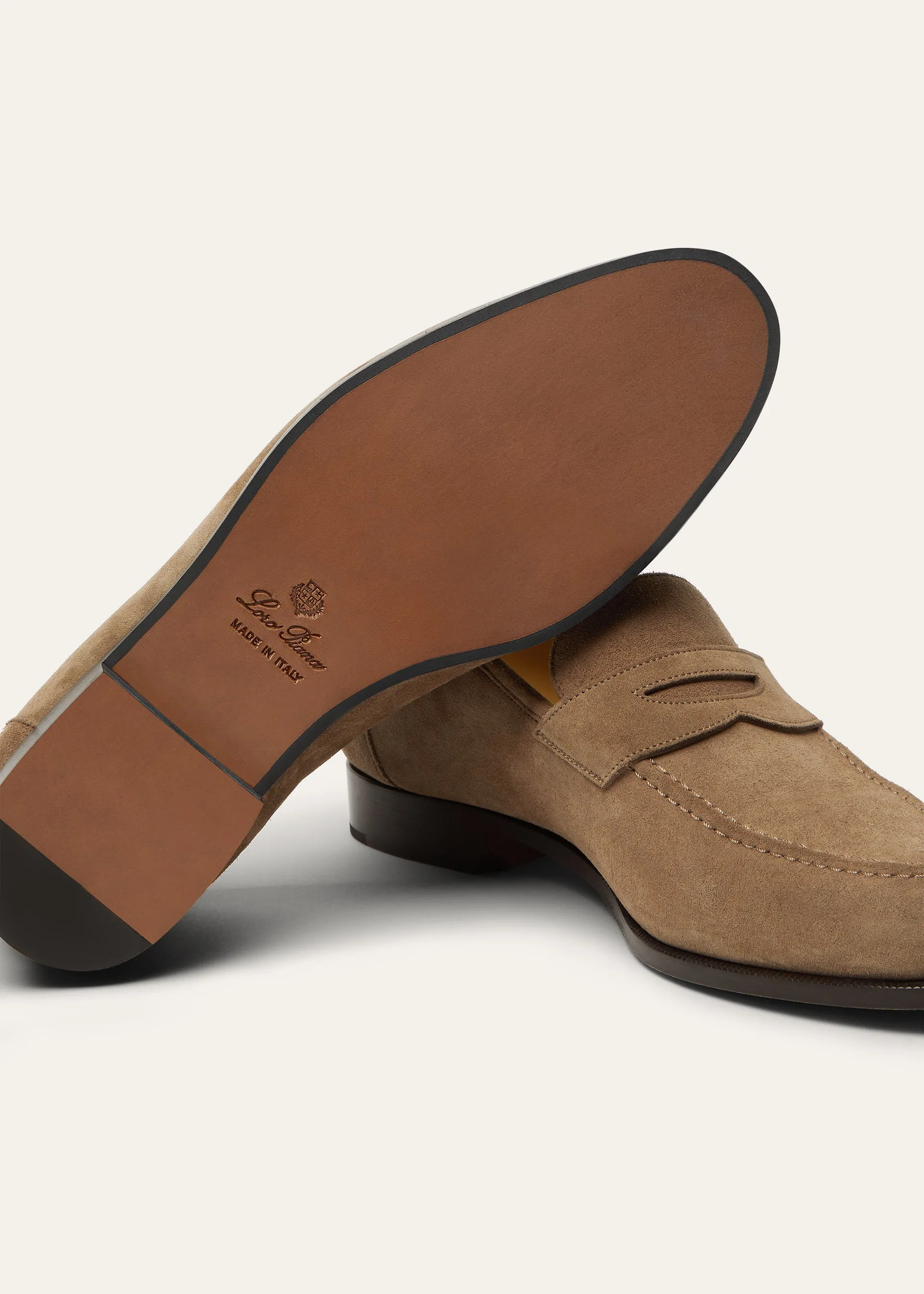 Penny loafers van suède