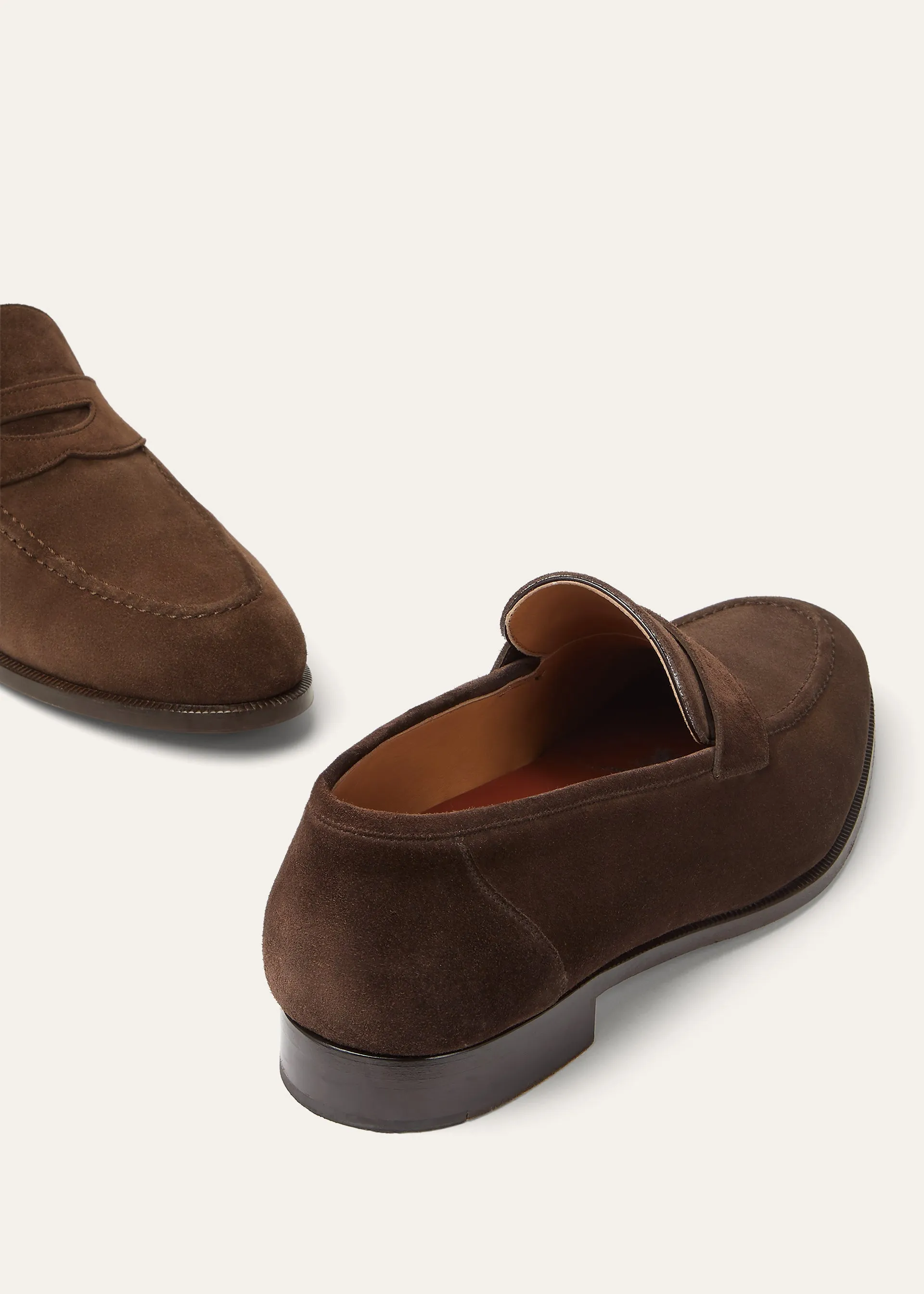 Penny loafers van suède