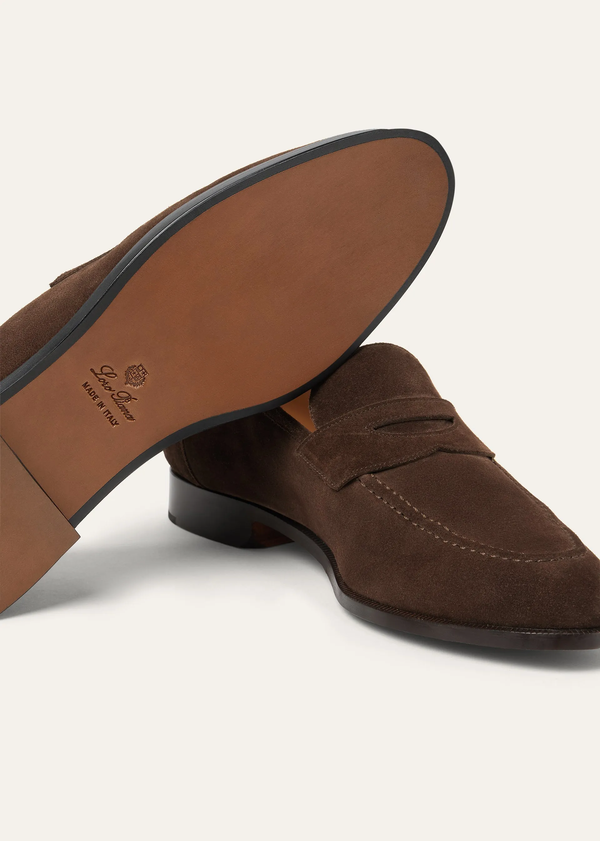 Penny loafers van suède