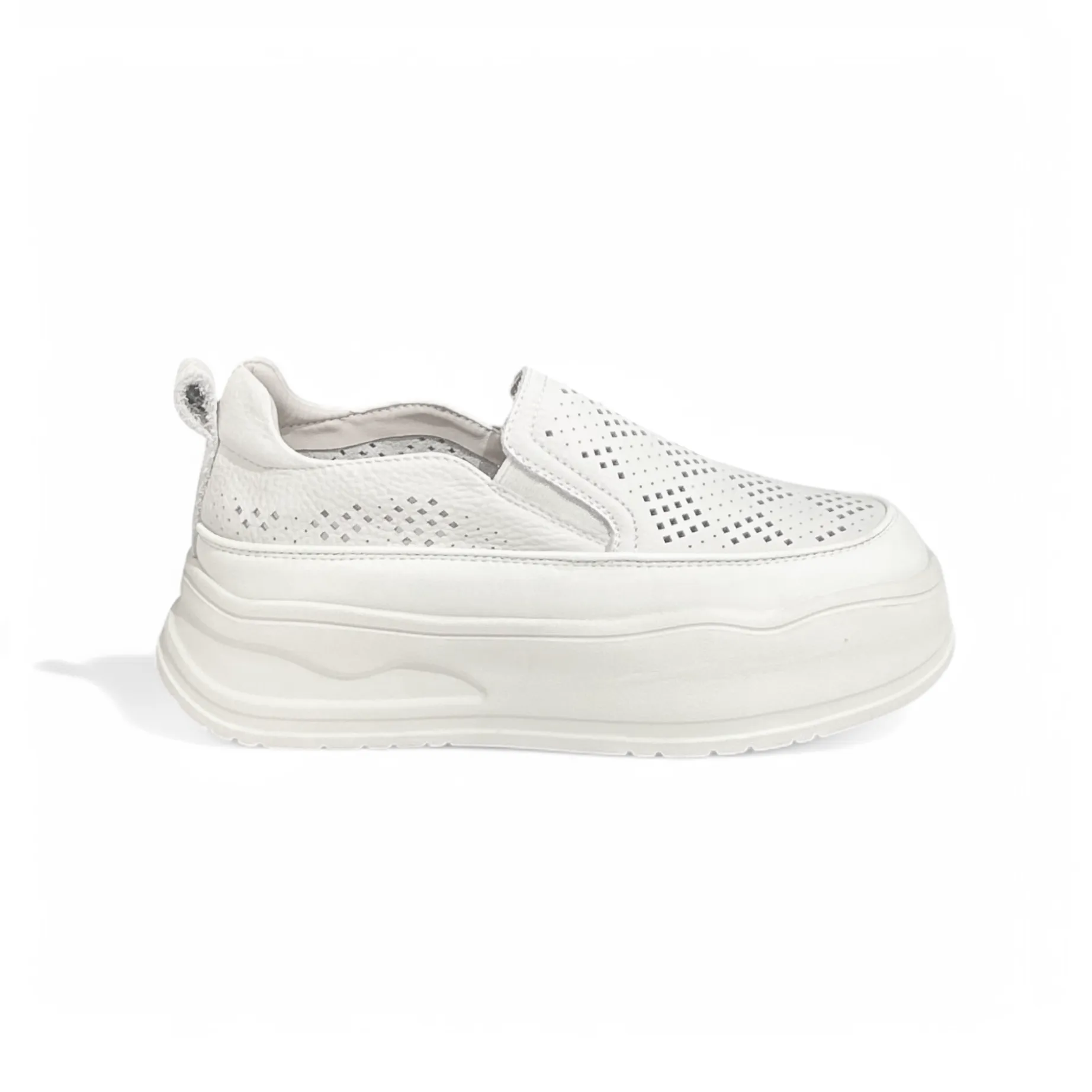 Perforated Slip-On Platform Sneakers