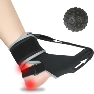 Plantar Fasciitis Night Splint Sock for Plantar Fasciitis Relief with Extra Massage Ball, Soft & Comfortable Foot Brace for Achilles Tendonitis Heal Spur Foot-drop Flat-arch for Women and Men - Medium