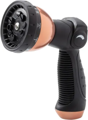 Pocket Hose Copper Bullet Spray Nozzle Infused with Copper, AS-SEEN-ON-TV, 10 Spray Patterns, Easy Thumb Control On/Off Valve, Lead-Free, Ergonomically Designed, Non-Slip Grip, High-Pressure