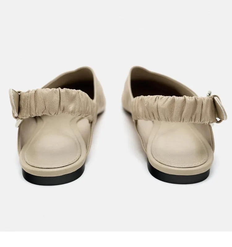 Pointed buckle straps flat sandals
