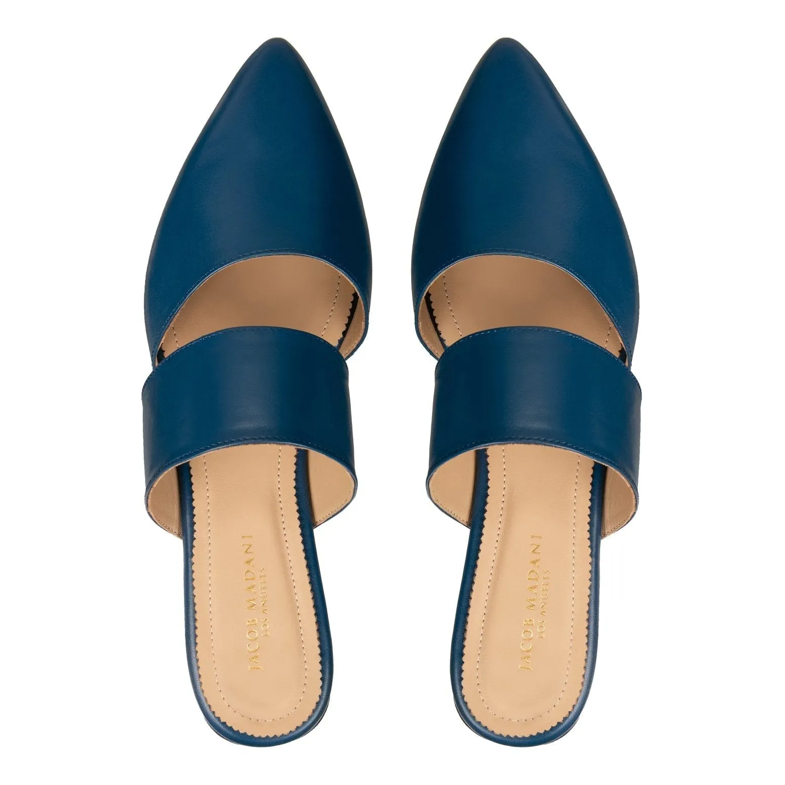 Pointy-toe Flats Mule in Calfskin