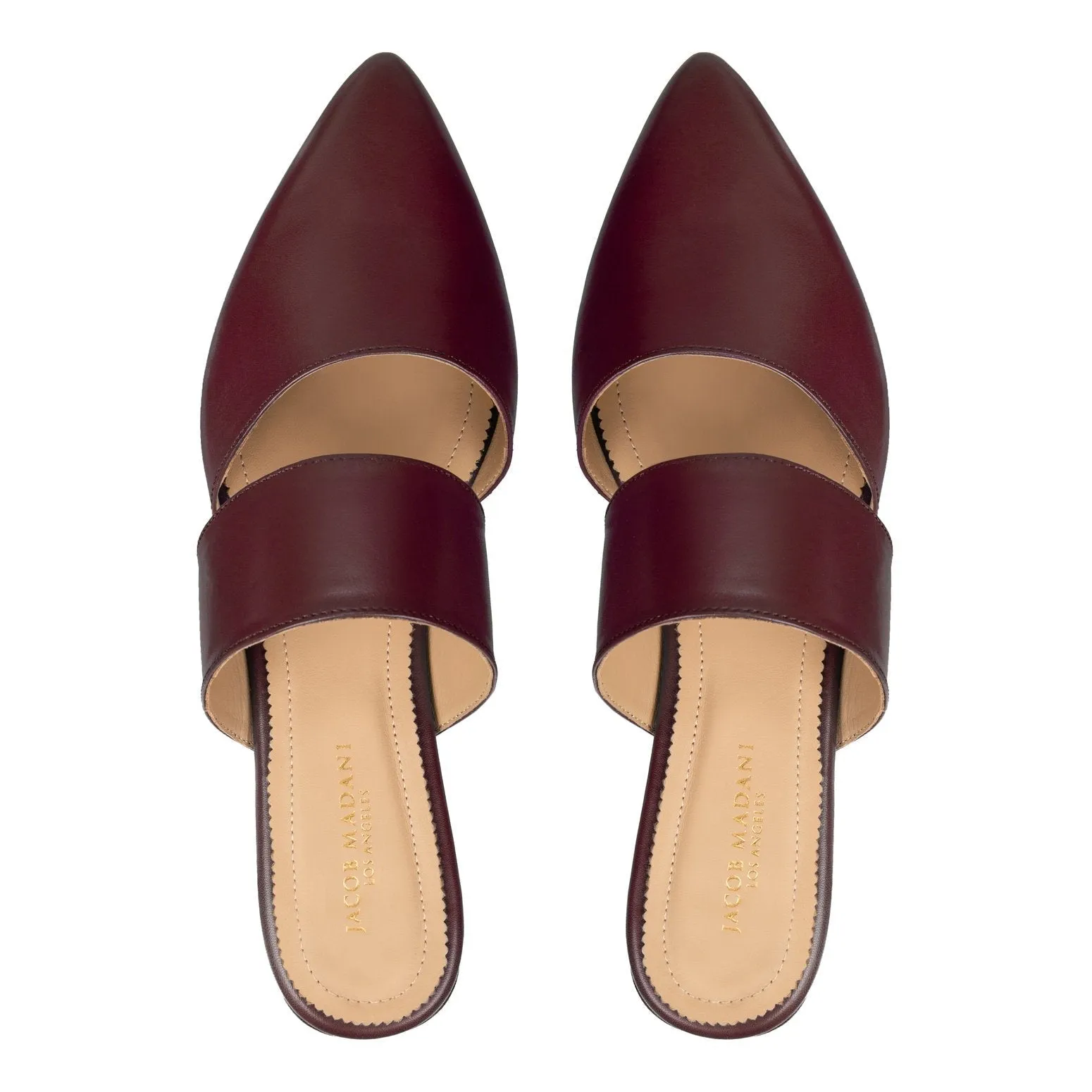 Pointy-toe Flats Mule in Calfskin