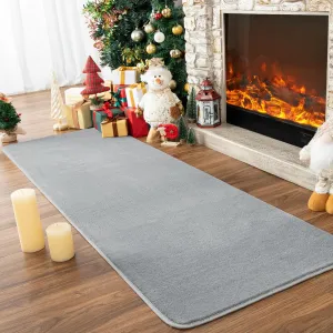 Przemy Washable Grey Rugs for Bedroom Living Room, 2x6 Feet Runner Rug Soft Memory Foam Indoor Carpet for Hallway Kids Boys Girls Room Dorm Bedside Nursery Decor Mat
