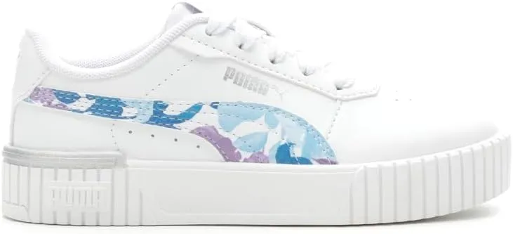 Puma - Kids Carina 2.0 First Frost Shoes, Color Puma White/Day Dream/Puma Silver, Size: 2 M US Little Kid