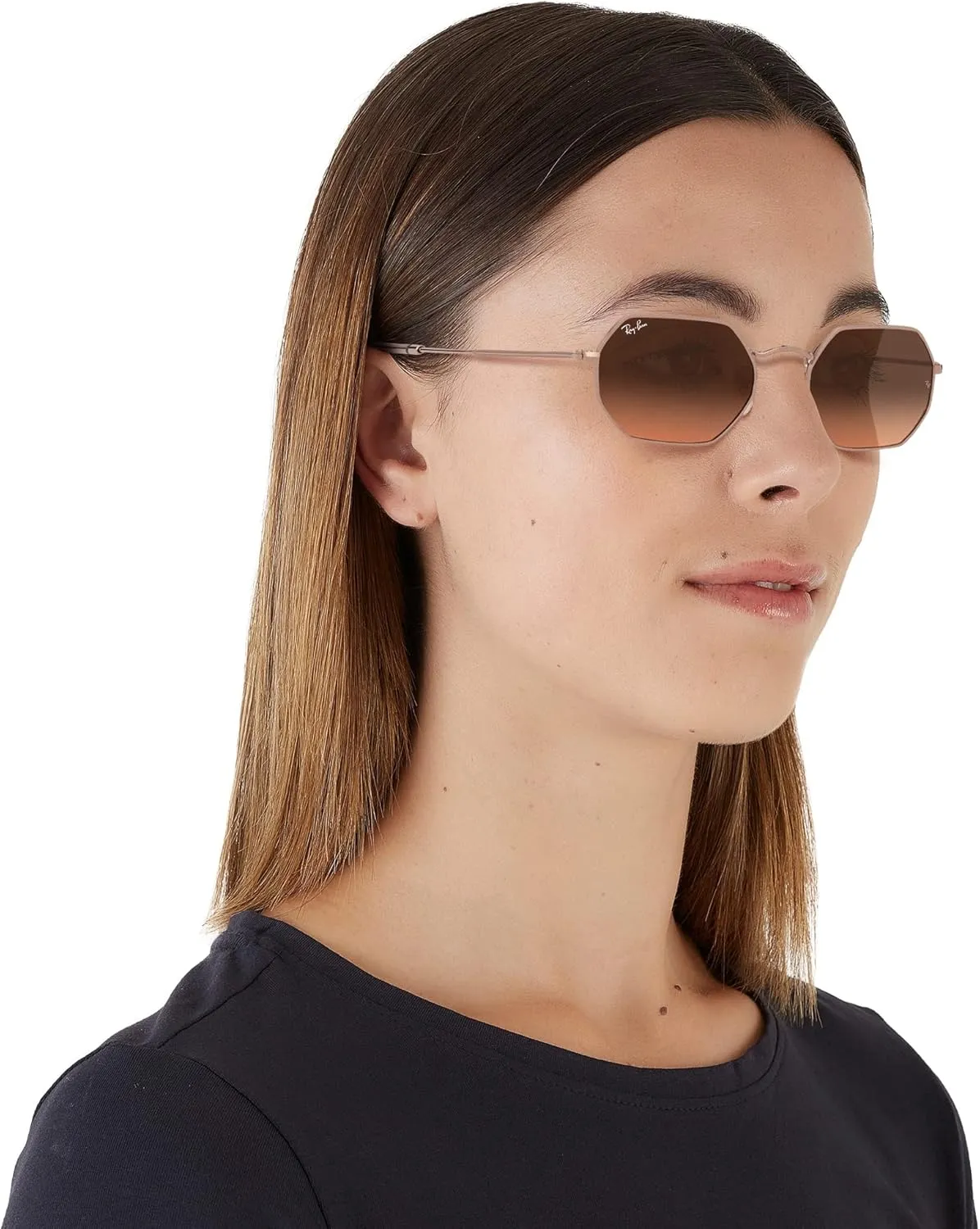 Ray-Ban RB3548N Hexagonal Flat Lens Sunglasses