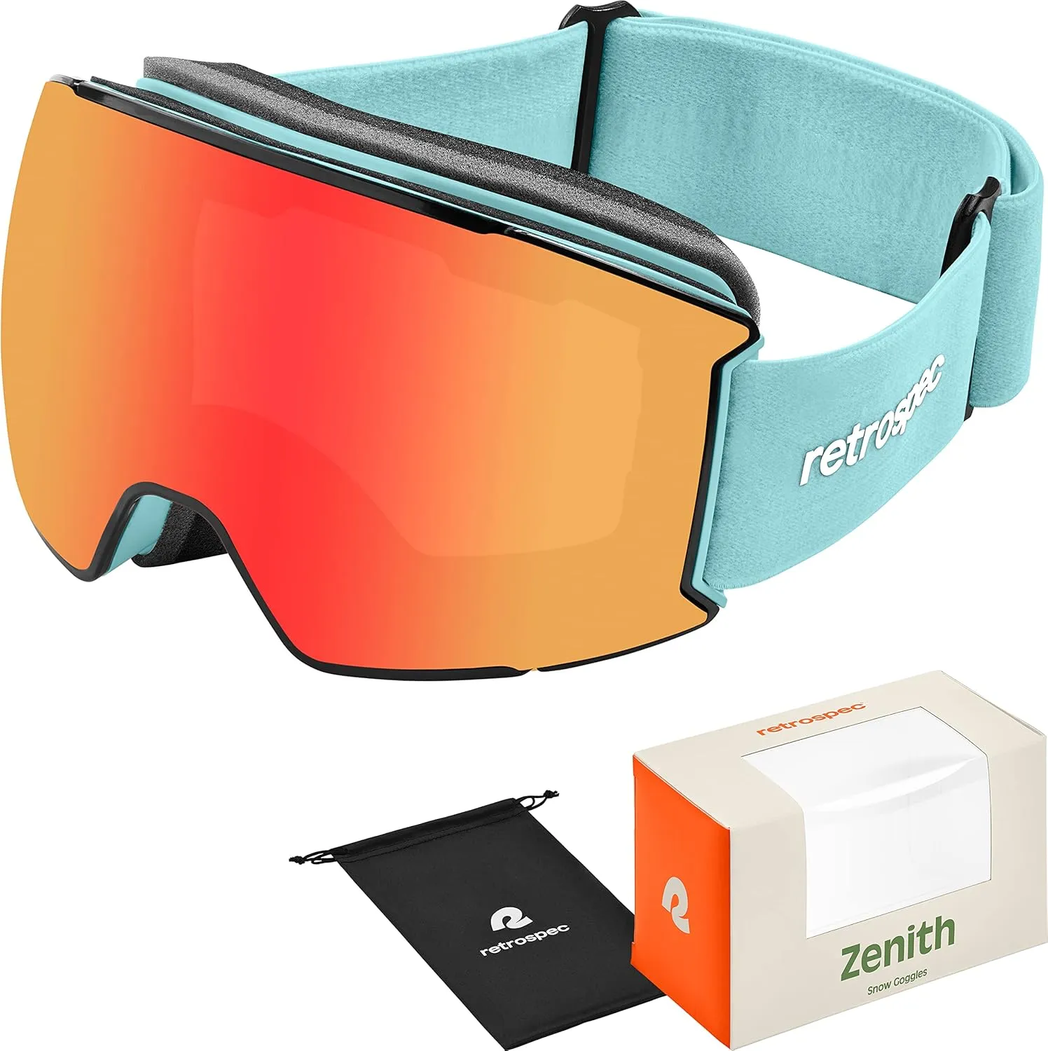 Retrospec Zenith Ski Goggles - Snowboard Goggles for Men, Women, Boys & Girls - 100% UV Protection, Anti-Fog Snow Goggles
