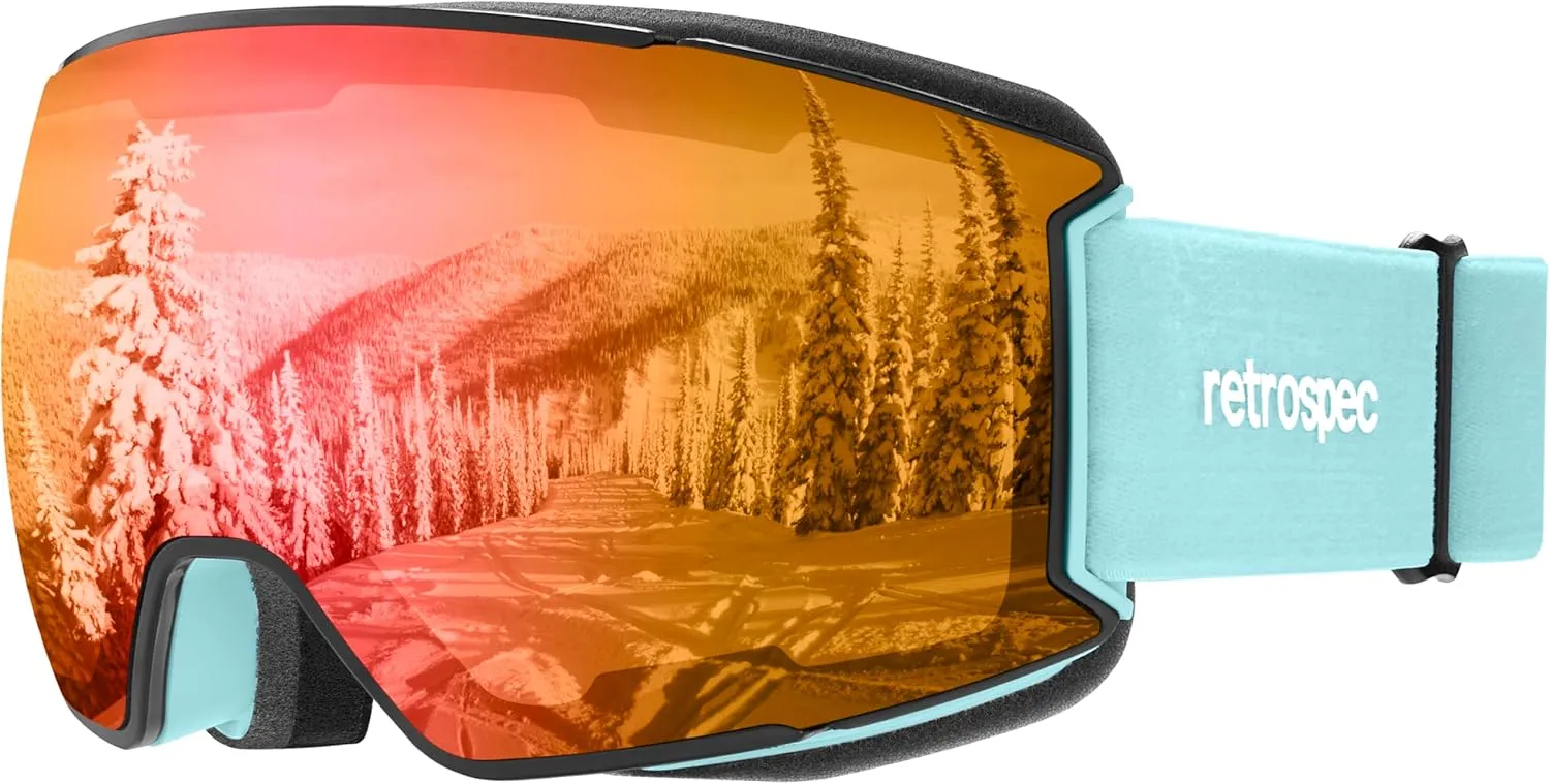 Retrospec Zenith Ski Goggles - Snowboard Goggles for Men, Women, Boys & Girls - 100% UV Protection, Anti-Fog Snow Goggles