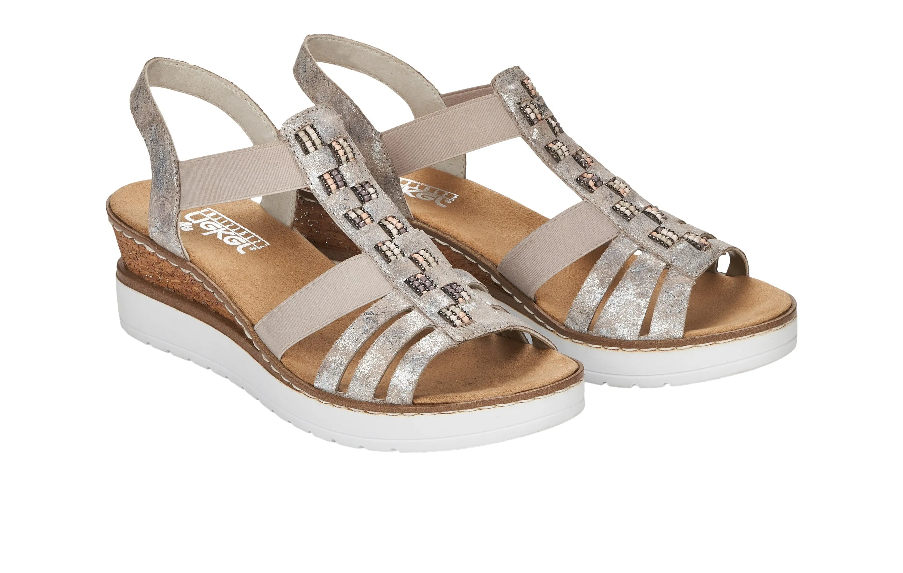 Rieker Ladies Low Wedge Slip On Sandal V3822-90