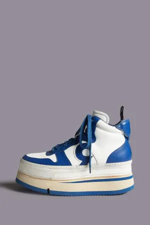 RIOT LEATHER HIGH TOP - BLUE AND WHITE