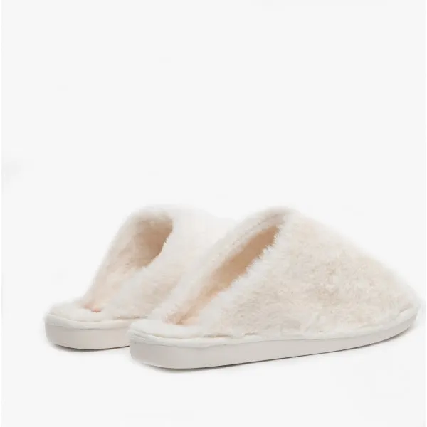 Rocket Dog ROSIE WINETTE Womens Faux Fur Mule Slippers Off White