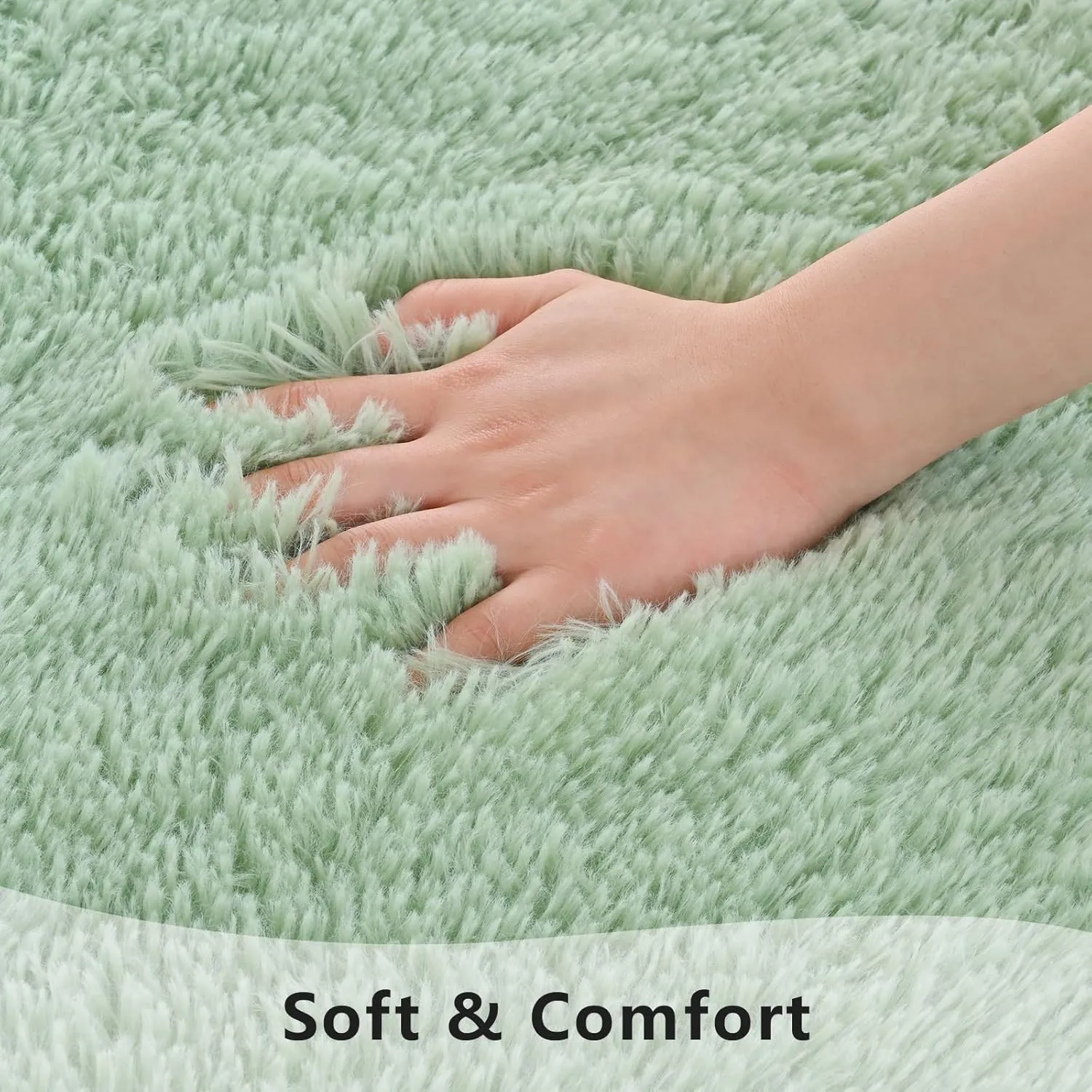 Sage Green Area Rugs 4x6 Rug for Bedroom, Fluffy Rugs for Living Room Rectangular Modern Area Rugs, Soft Plush Carpets for Girls Boys Kids Room Nursery Classrom Rug Home Decor