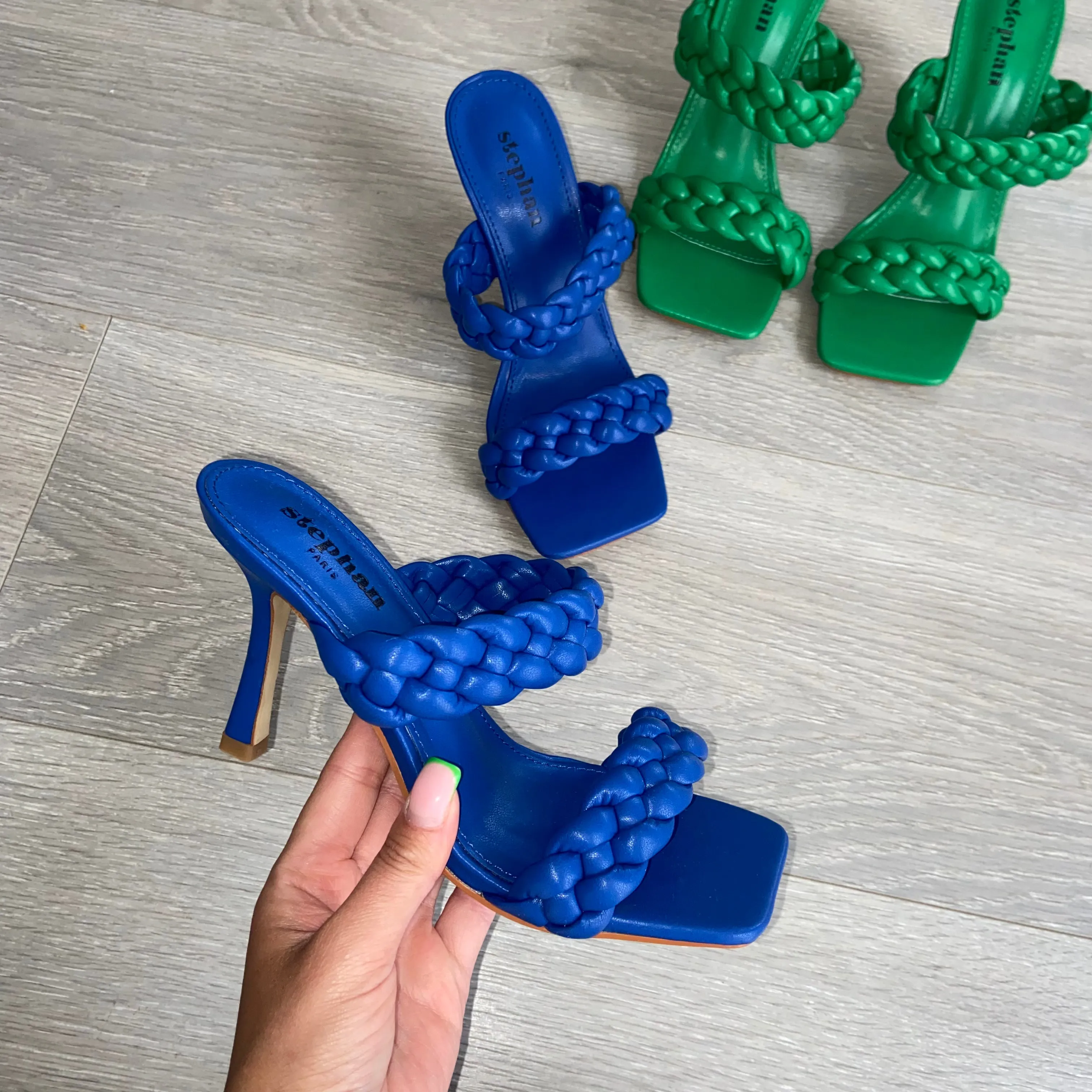 SALE Deanna braided mule heels - blue