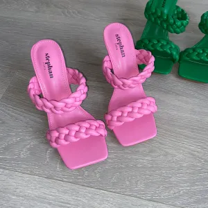 SALE Deanna braided mule heels - pink size 8