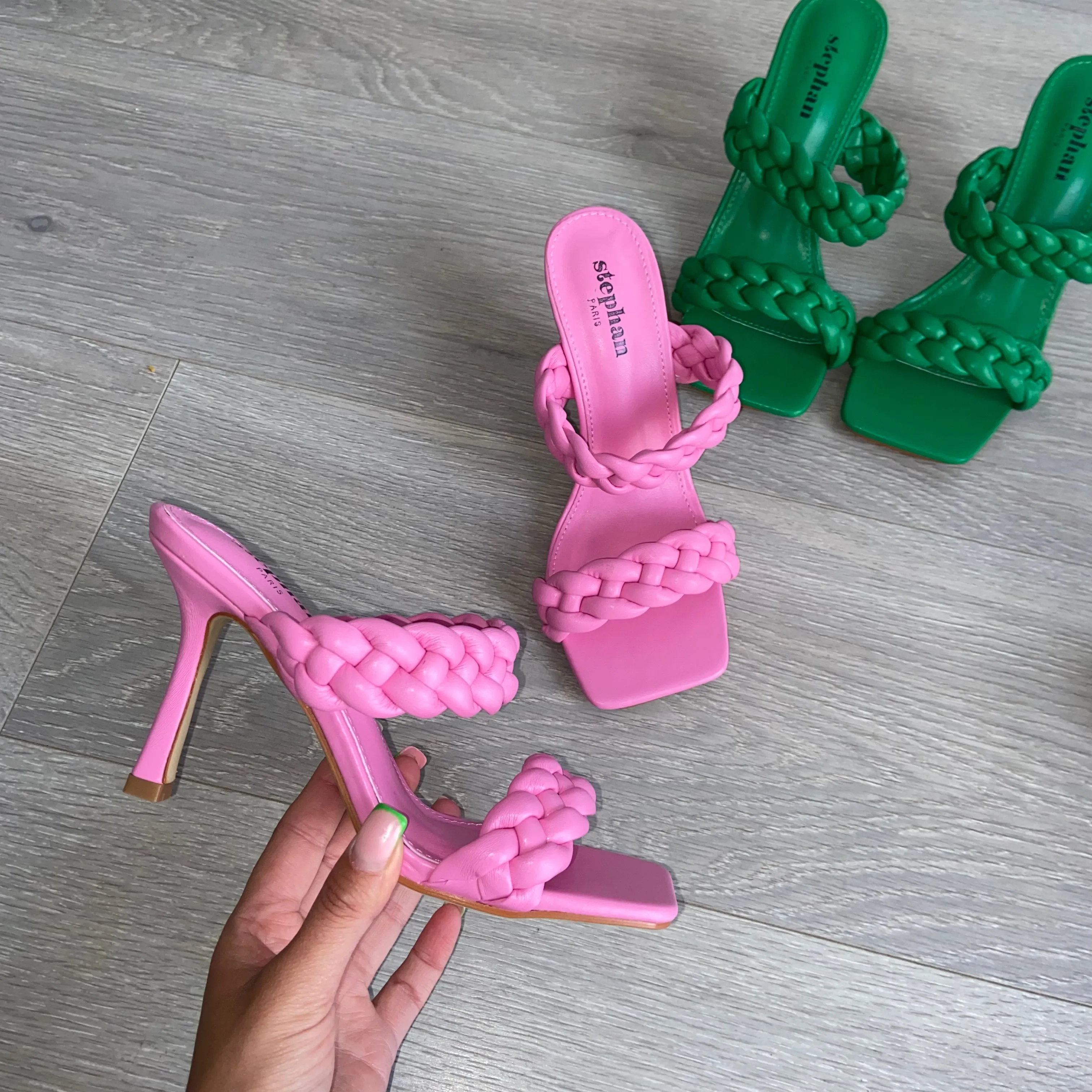 SALE Deanna braided mule heels - pink size 8