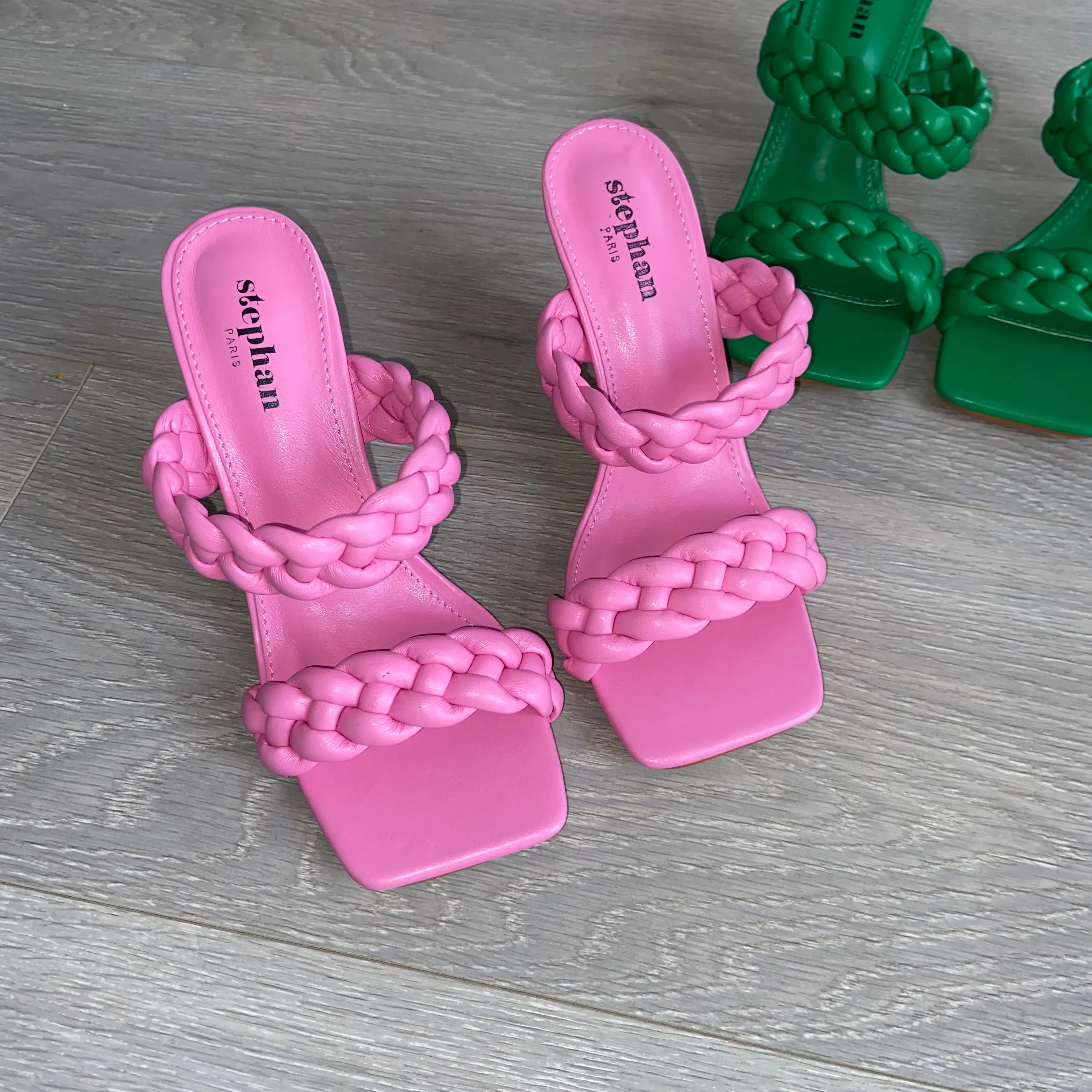 SALE Deanna braided mule heels - pink size 8