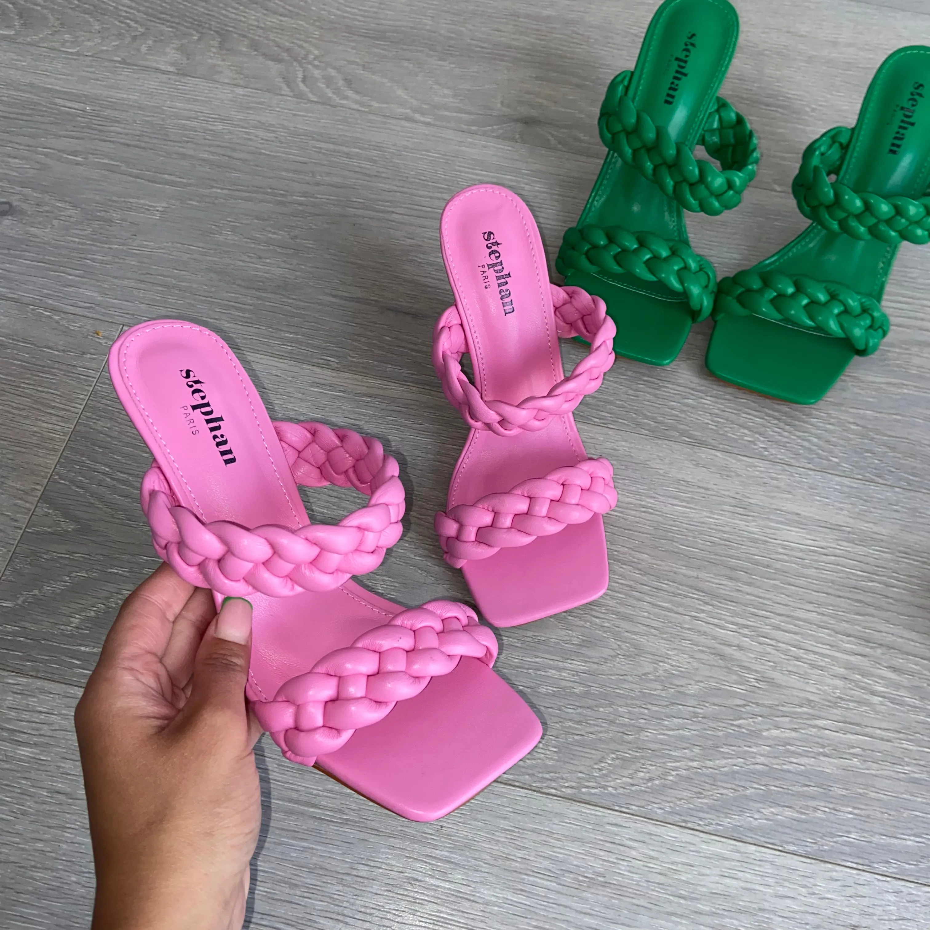 SALE Deanna braided mule heels - pink size 8