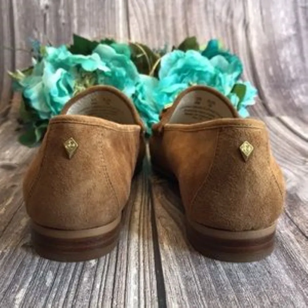 SAM EDELMAN Talia Brown Suede Horse Bit Loafer 6M