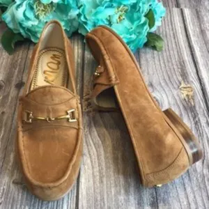 SAM EDELMAN Talia Brown Suede Horse Bit Loafer 6M