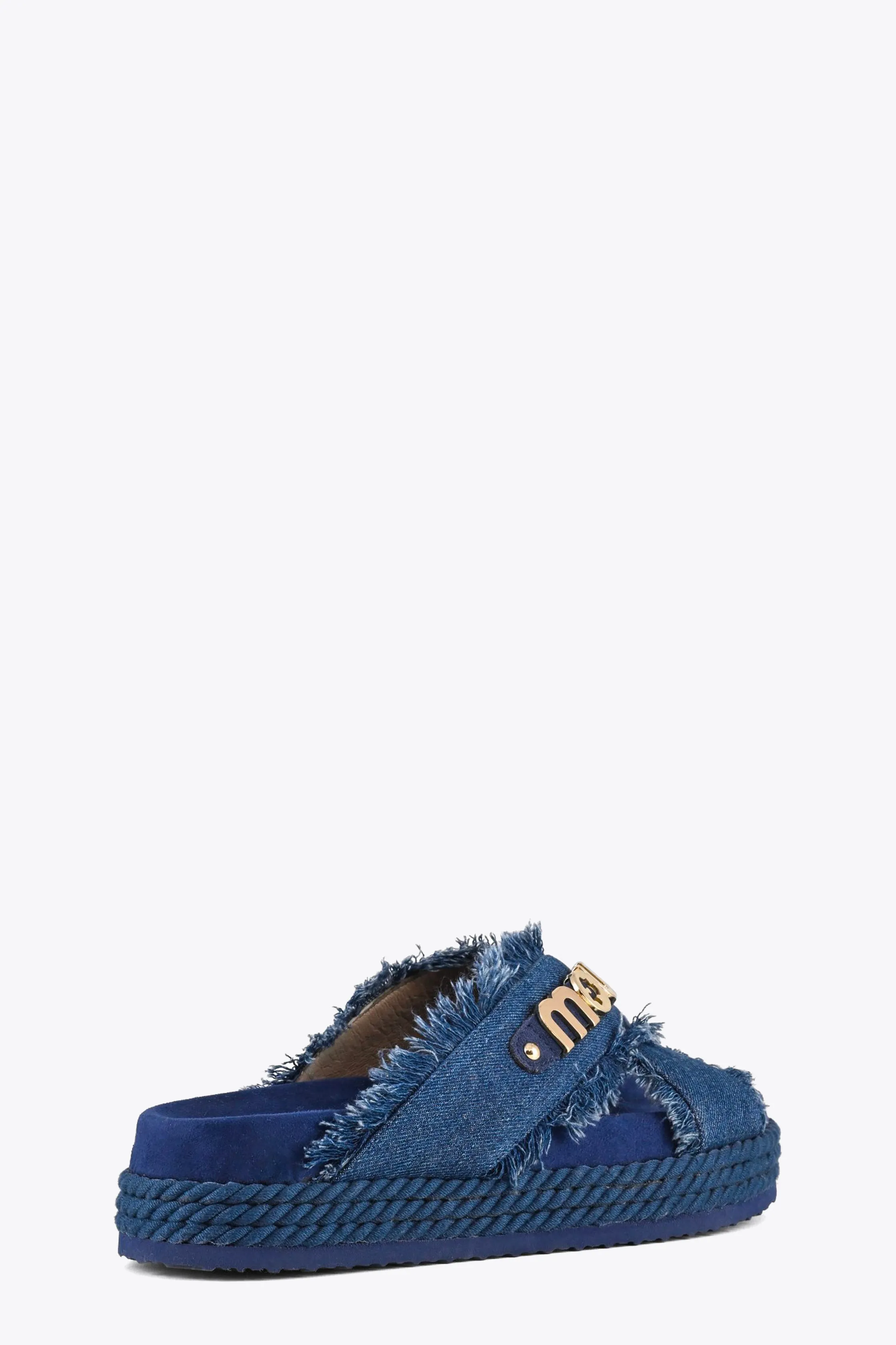 Sandal in denim blu a fasce incrociate con logo - Criss-cross Sandal Denim