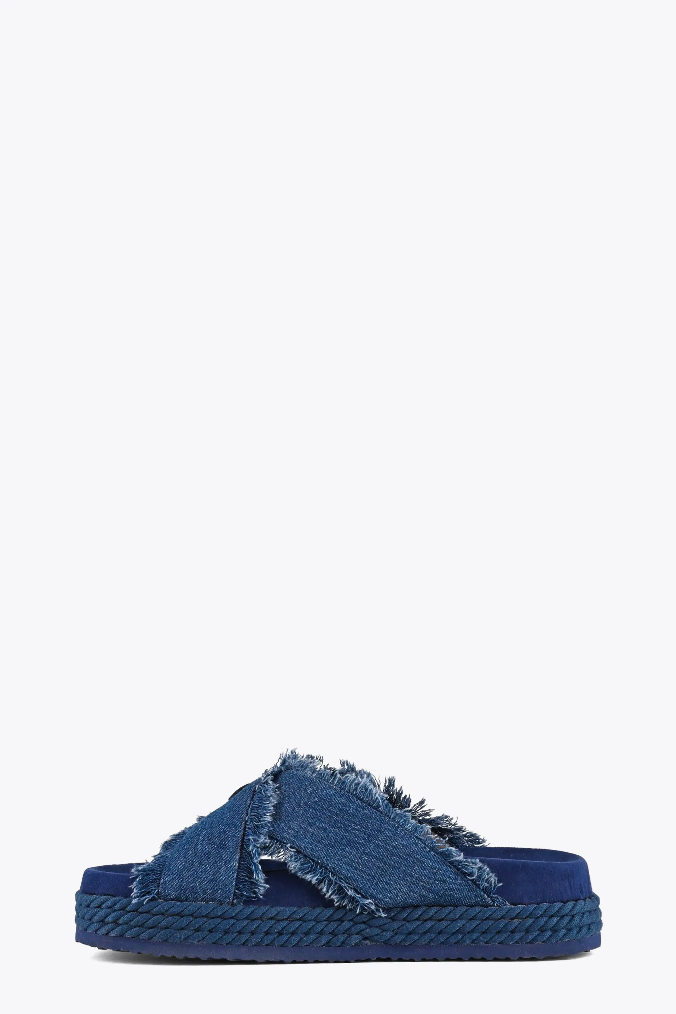 Sandal in denim blu a fasce incrociate con logo - Criss-cross Sandal Denim