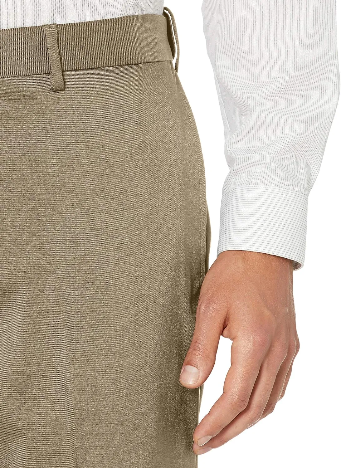 Savane Men's Flat Front Stretch Crosshatch Dress Pant