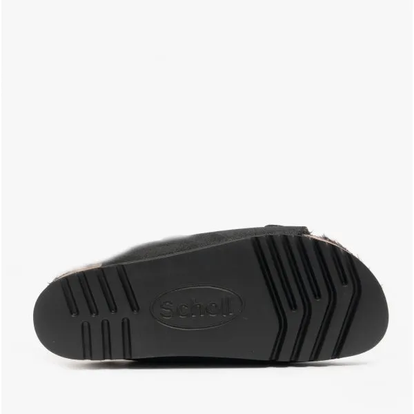 Scholl MISSY Womens Suede Mule Sandals Black