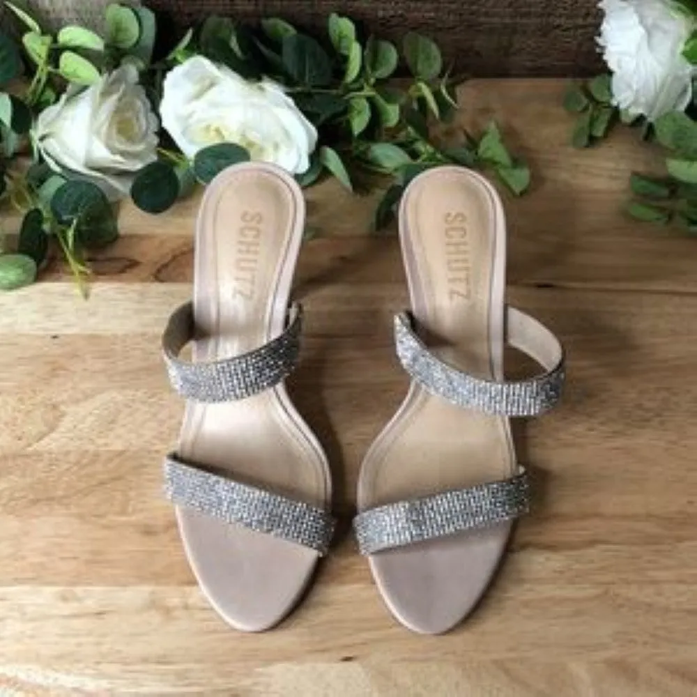 Schutz  Beatriz Leather Open Toe Casual Mule Sandals
